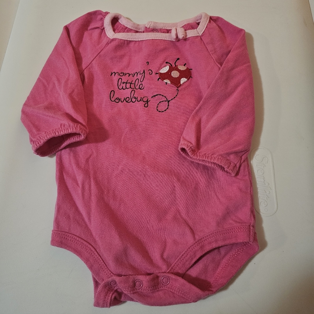 Circo Pink Baby Onesie with Ladybug Motif